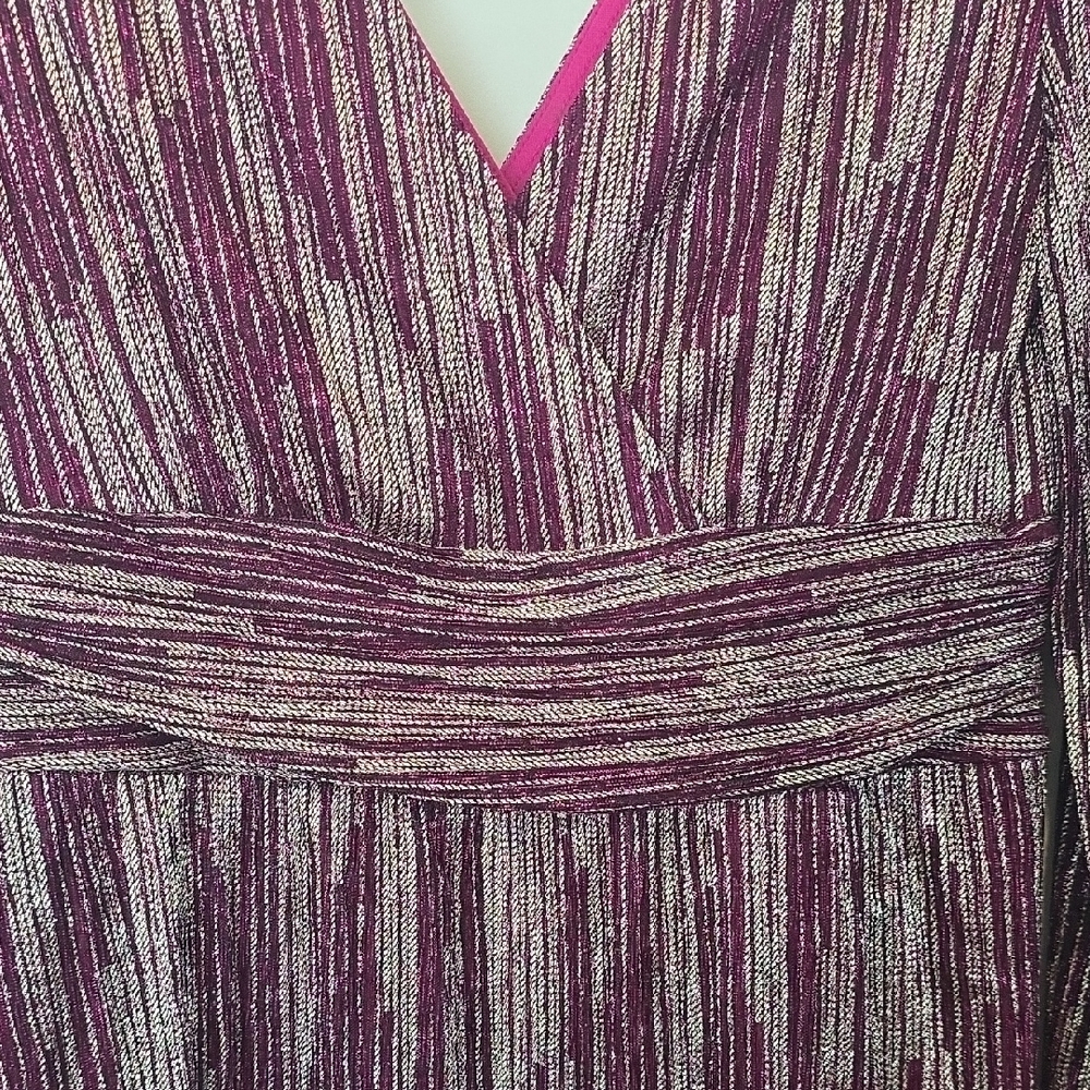 Lilly Pulitzer Purple and Gold Shimmery Long Sleeve Dress - Picture 4 of 6
